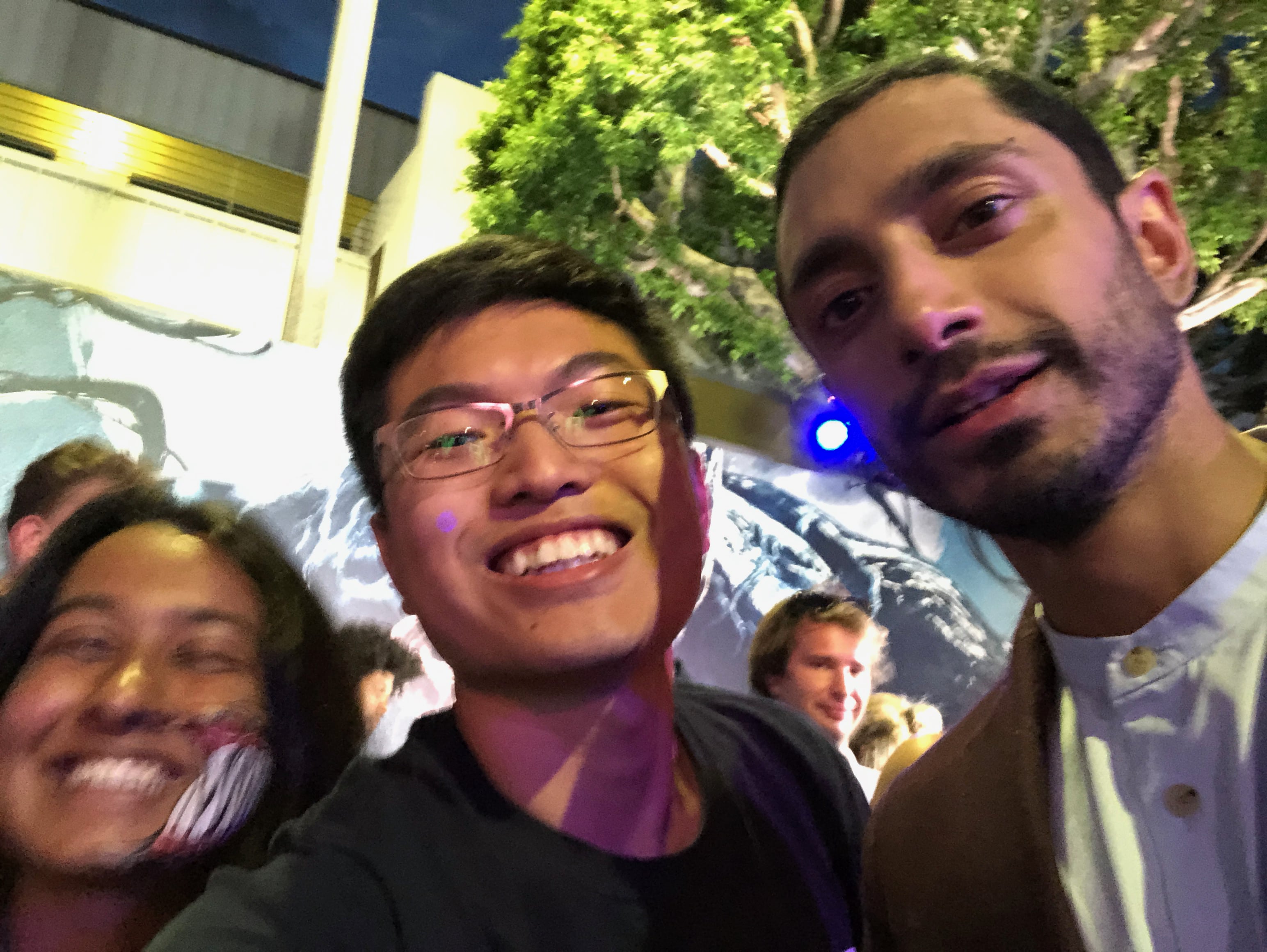 Riz Ahmed, my friend Arti, and I.