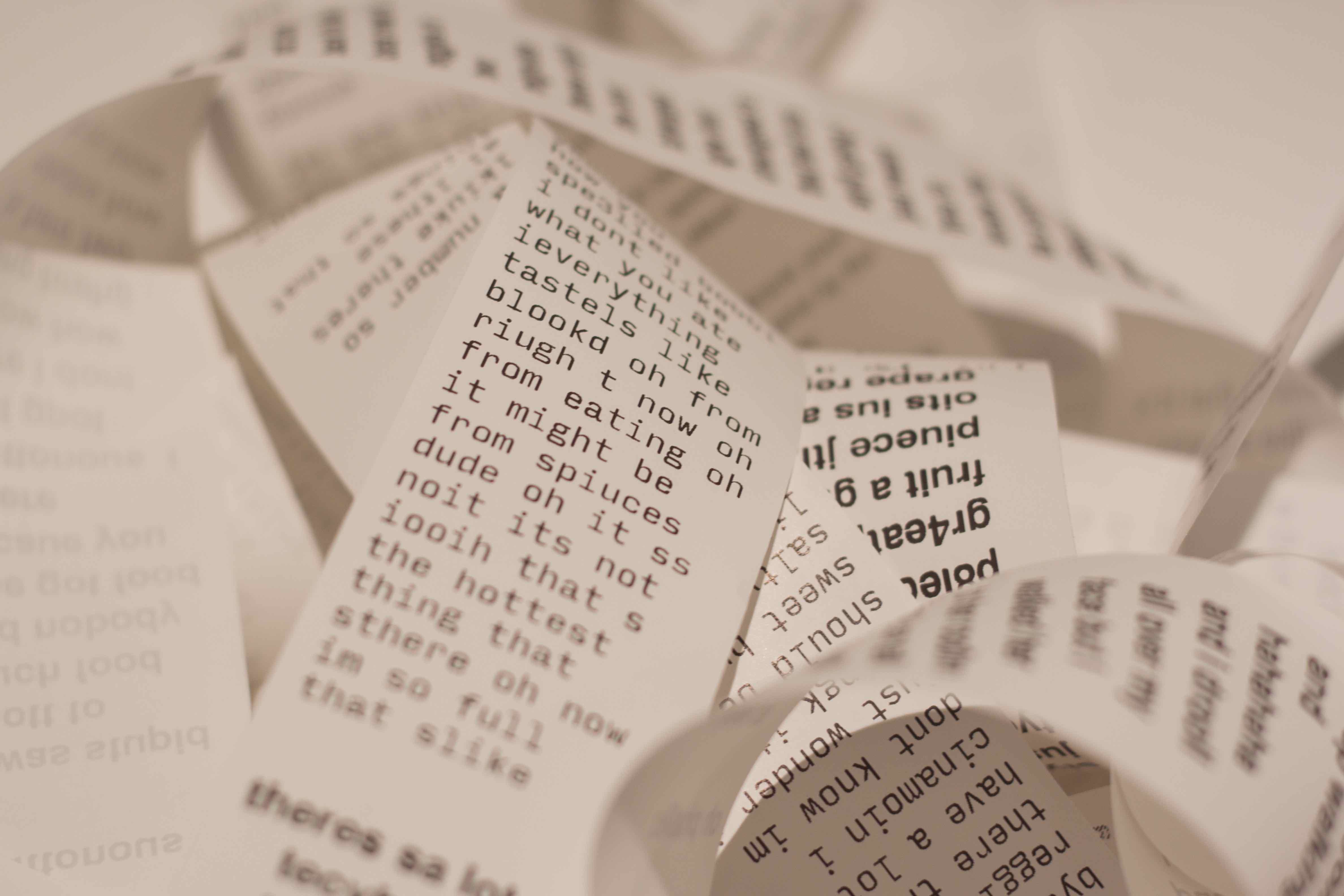 reciepts with misheard and misspelled phrases, including ones that include the words phallic, spinooza, and cinamoin