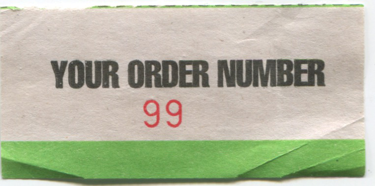 your order number is 99