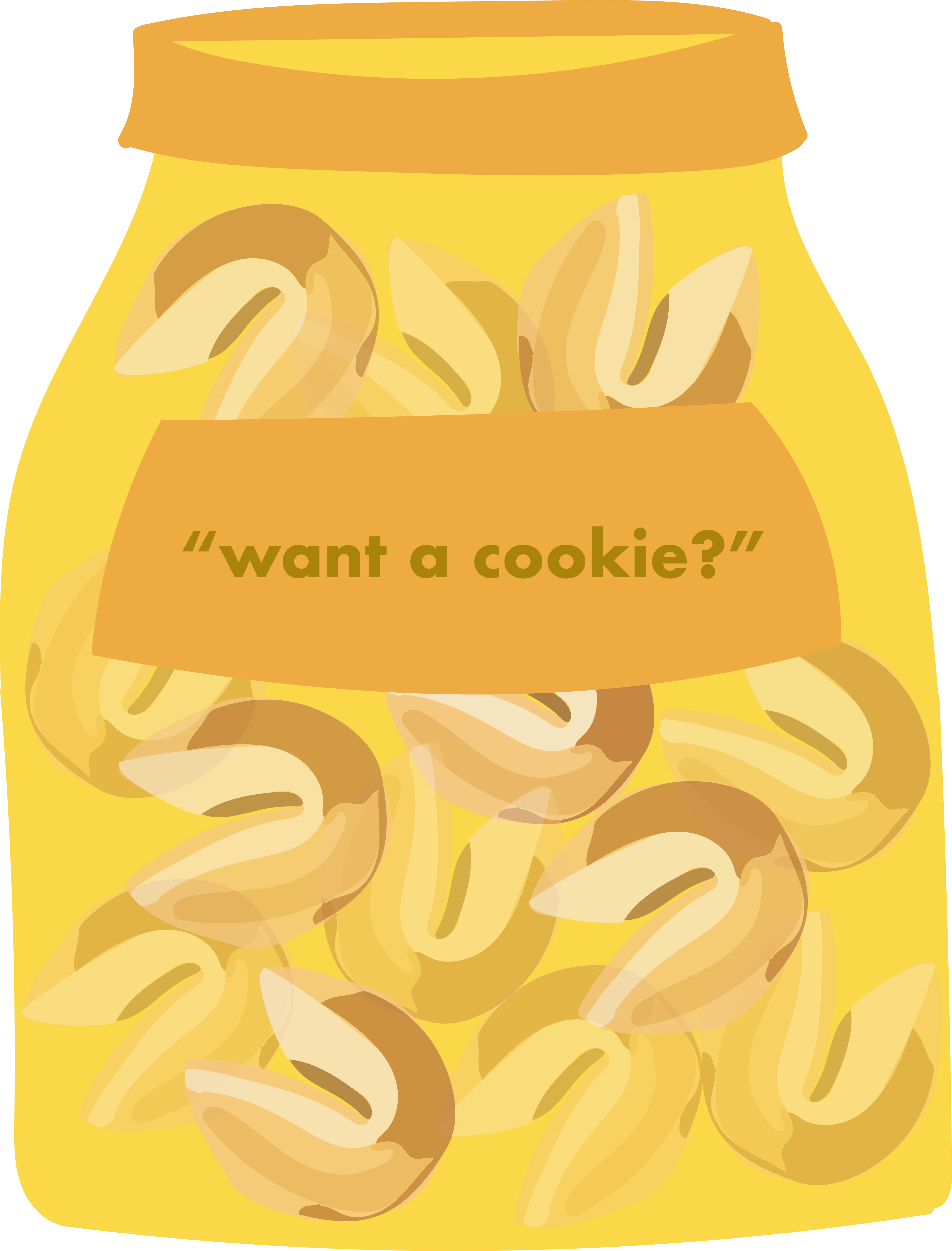 cookie jar drawing with fortune cookies inside